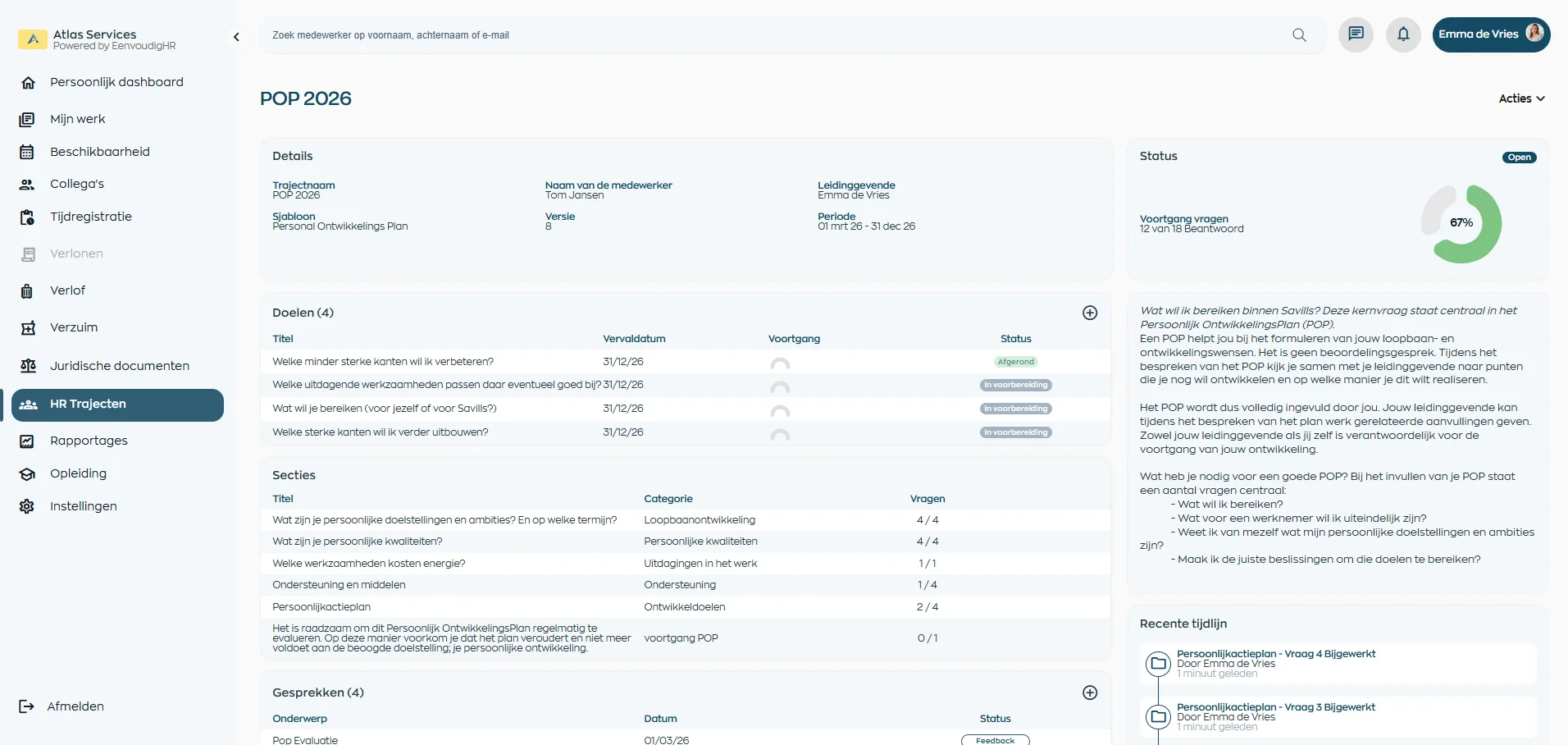 HR processes in WorkVine