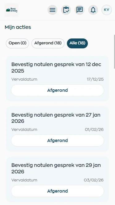 Open actions and notifications in the WorkVine Employee App