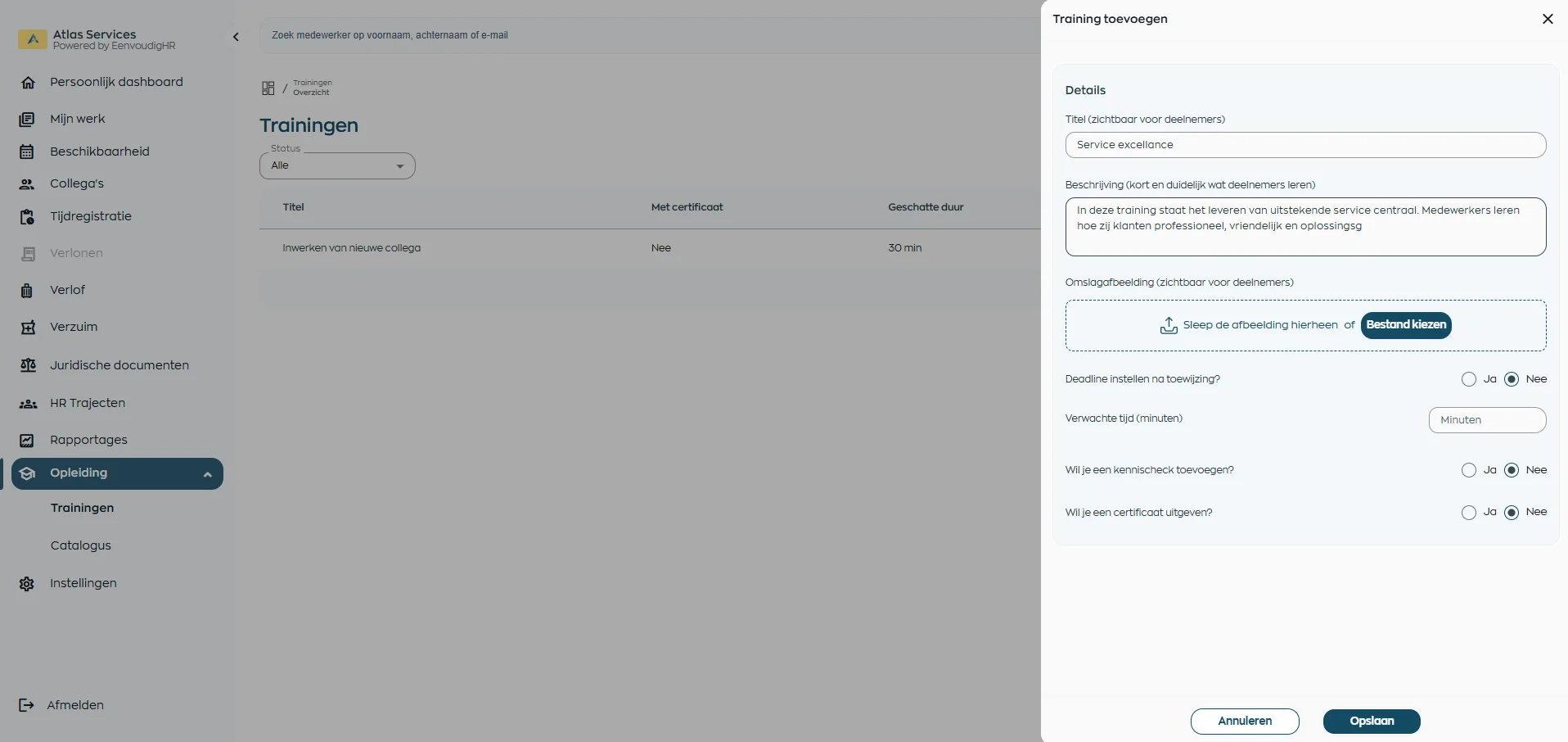 Create training in the Office App