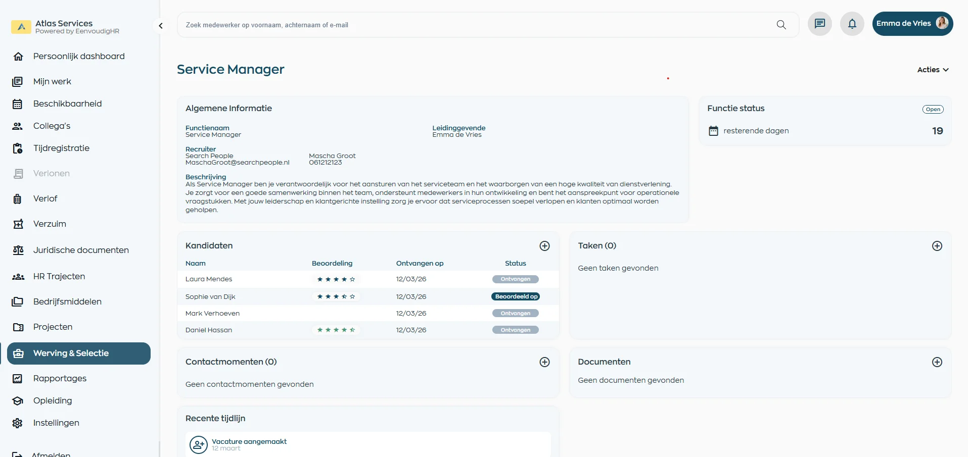 Recruitment & Selection in WorkVine