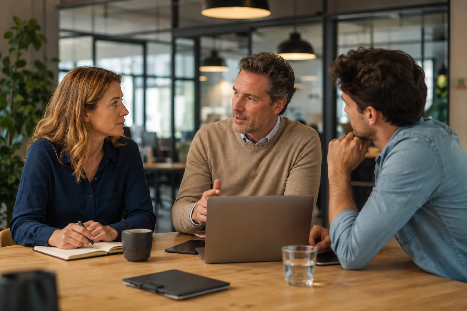 Professionals work together on planning, HR and action tracking