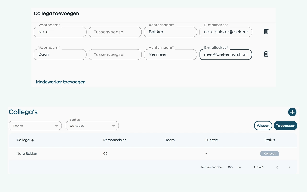 Adding several employees at once and finding their draft records in WorkVine