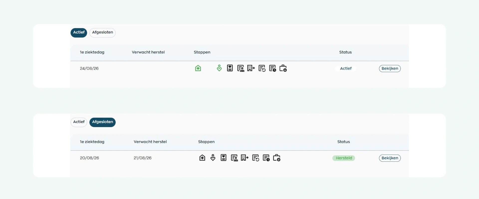 Sickness and return-to-work notifications in the WorkVine Employee App